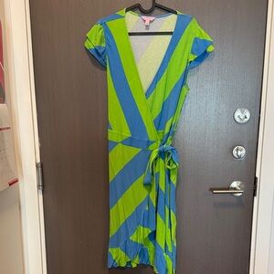 Lilly Pulitzer Vibrant Blue and Green Mini Dress